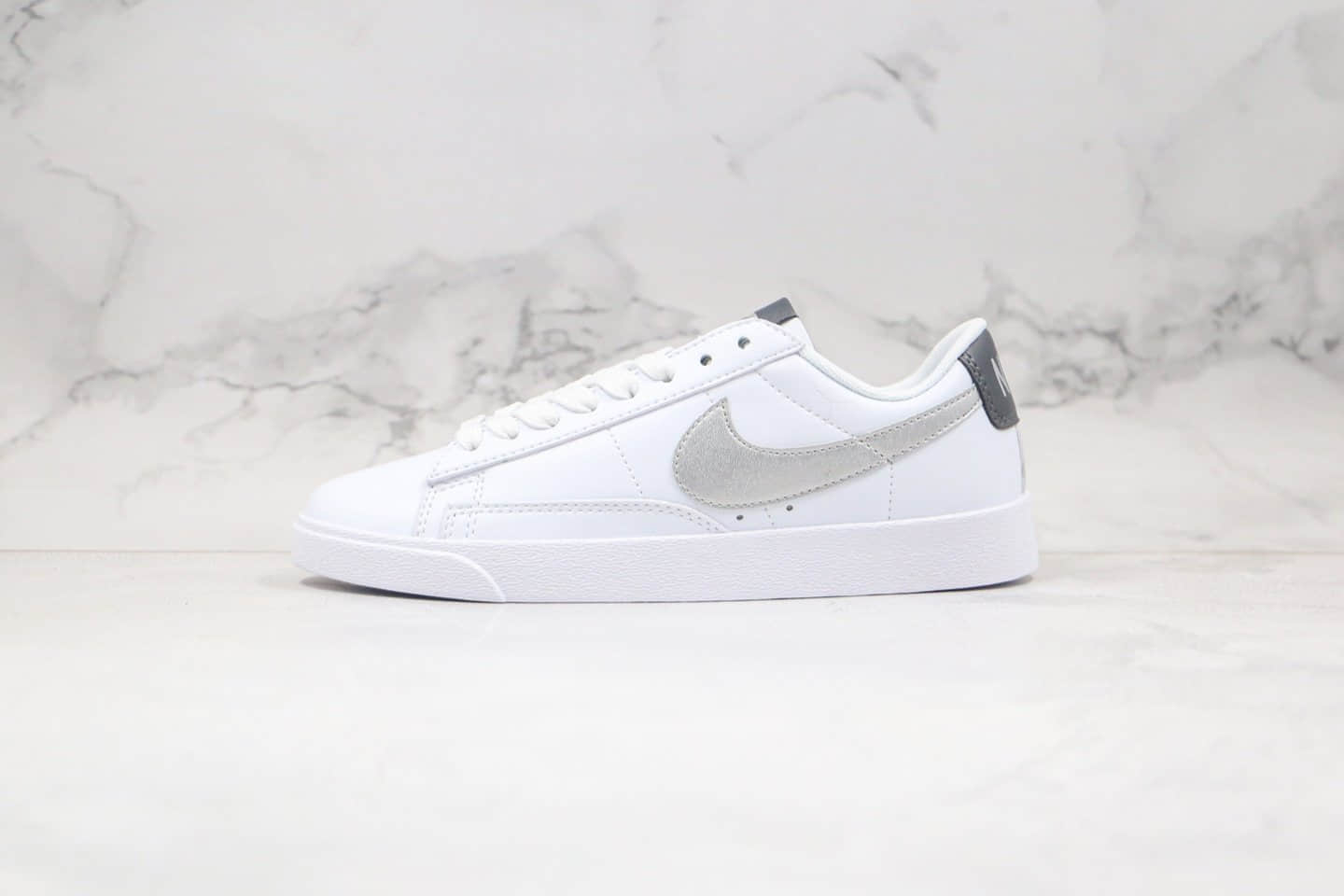 耐克Nike Blazer Low LE纯原版本开拓者低帮白银灰色皮面板鞋原档案数据开发 (ID:45153) - 图片1