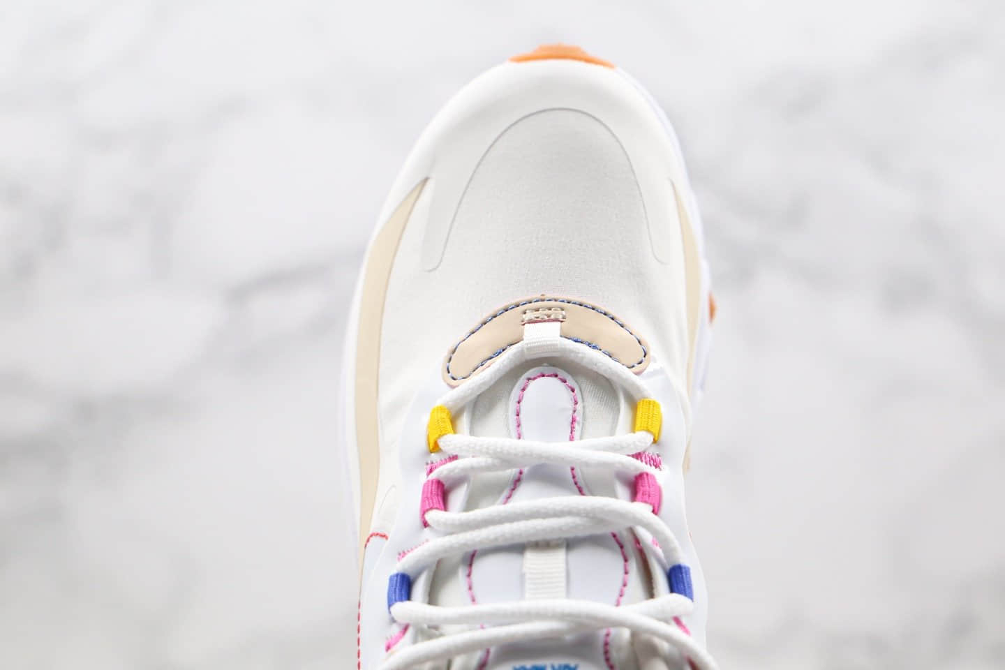耐克Nike React Air Max 270 React LA Edition纯原版本高桥盾网纱系列半掌气垫Max270慢跑鞋白棕卡其色内置真实气垫 货号:CW0208-101