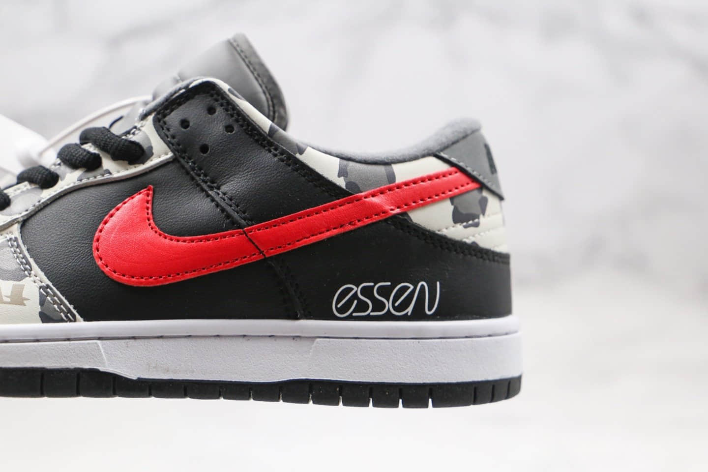 耐克Nike SB Dunk Low Pro 2020版纯原版本低帮DUNK迷彩波点ESSEN灰黑红色板鞋内置气垫原盒原标 货号:CU1727-006