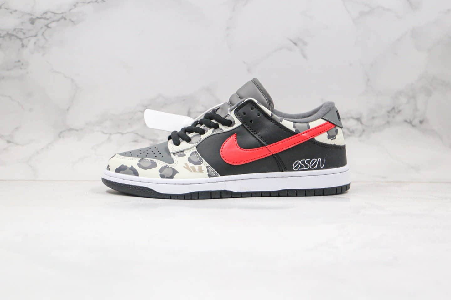耐克Nike SB Dunk Low Pro 2020版纯原版本低帮DUNK迷彩波点ESSEN灰黑红色板鞋内置气垫原盒原标 货号:CU1727-006