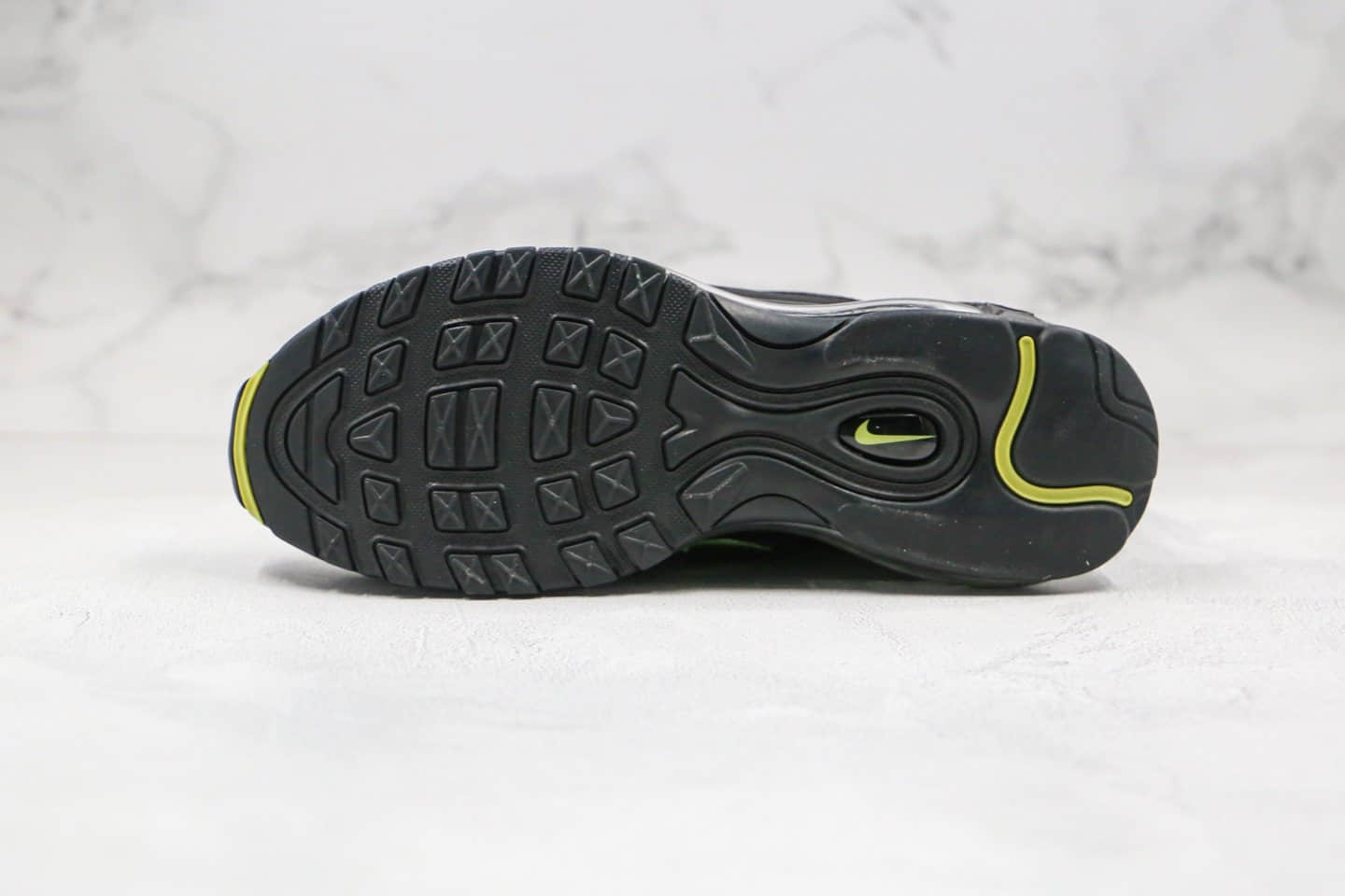 耐克Nike AIR MAX 97纯原版本子弹头气垫鞋Max97黑绿色内置全掌真气垫原鞋开模一比一打造 货号:AJ1986-111