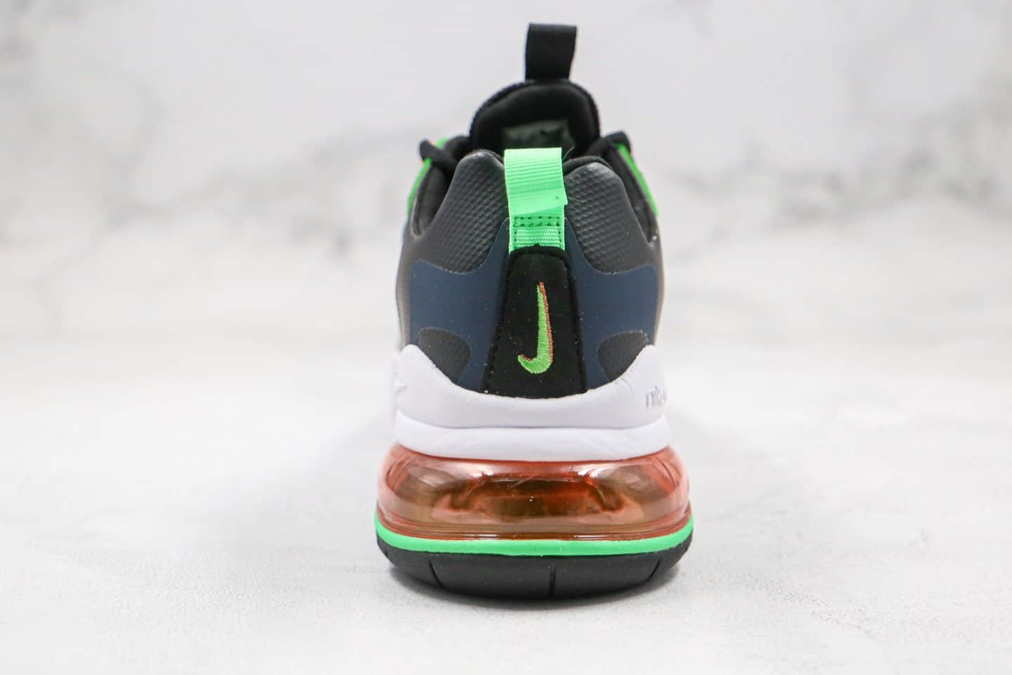 耐克Nike React Air Max 270 React LA Edition纯原版本高桥盾网纱系列Max270气垫鞋黑渐变红绿色内置真小潘气垫 货号:CK6547-001