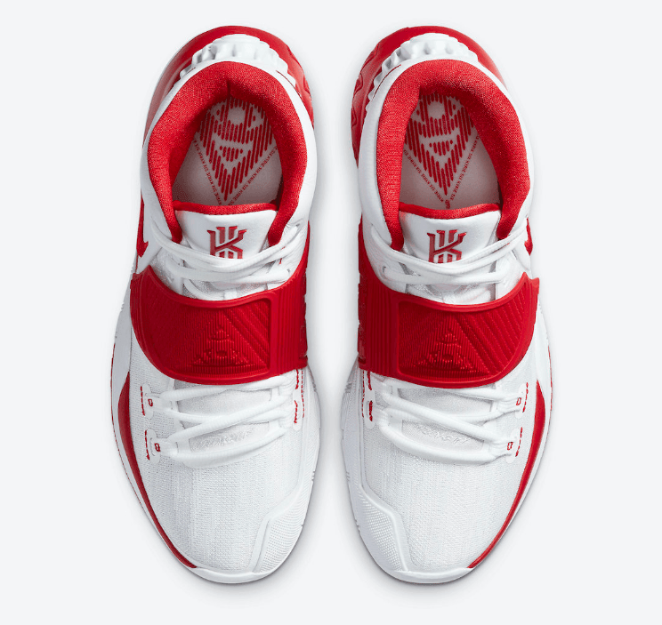 欧文战靴新配色曝光!这双白红Kyrie 6入手不会错! 货号:CZ4938-100