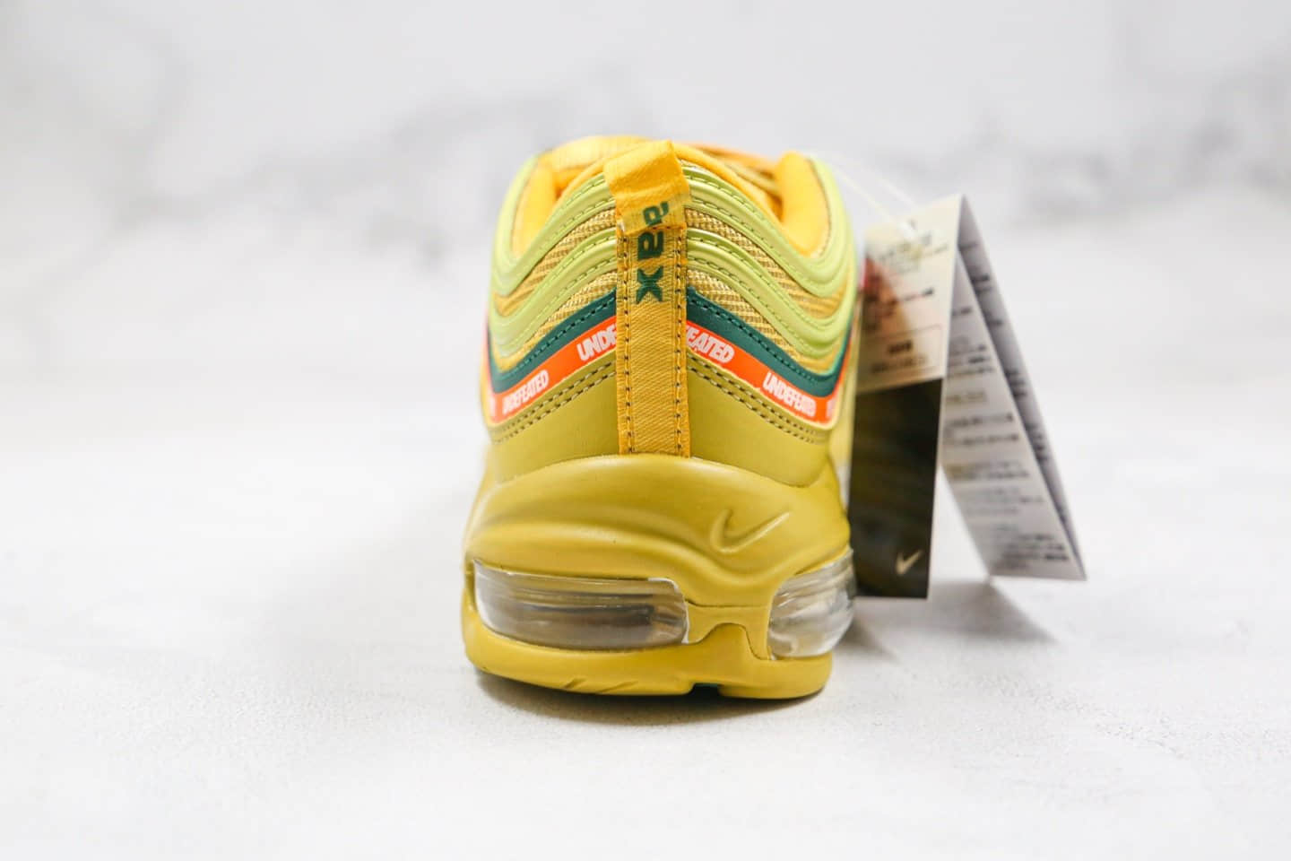 耐克Nike Air Max 97 x UNDEFEATED纯原版本子弹头气垫鞋Max97金黄色内置全掌真实气垫 货号:AJ1986-006