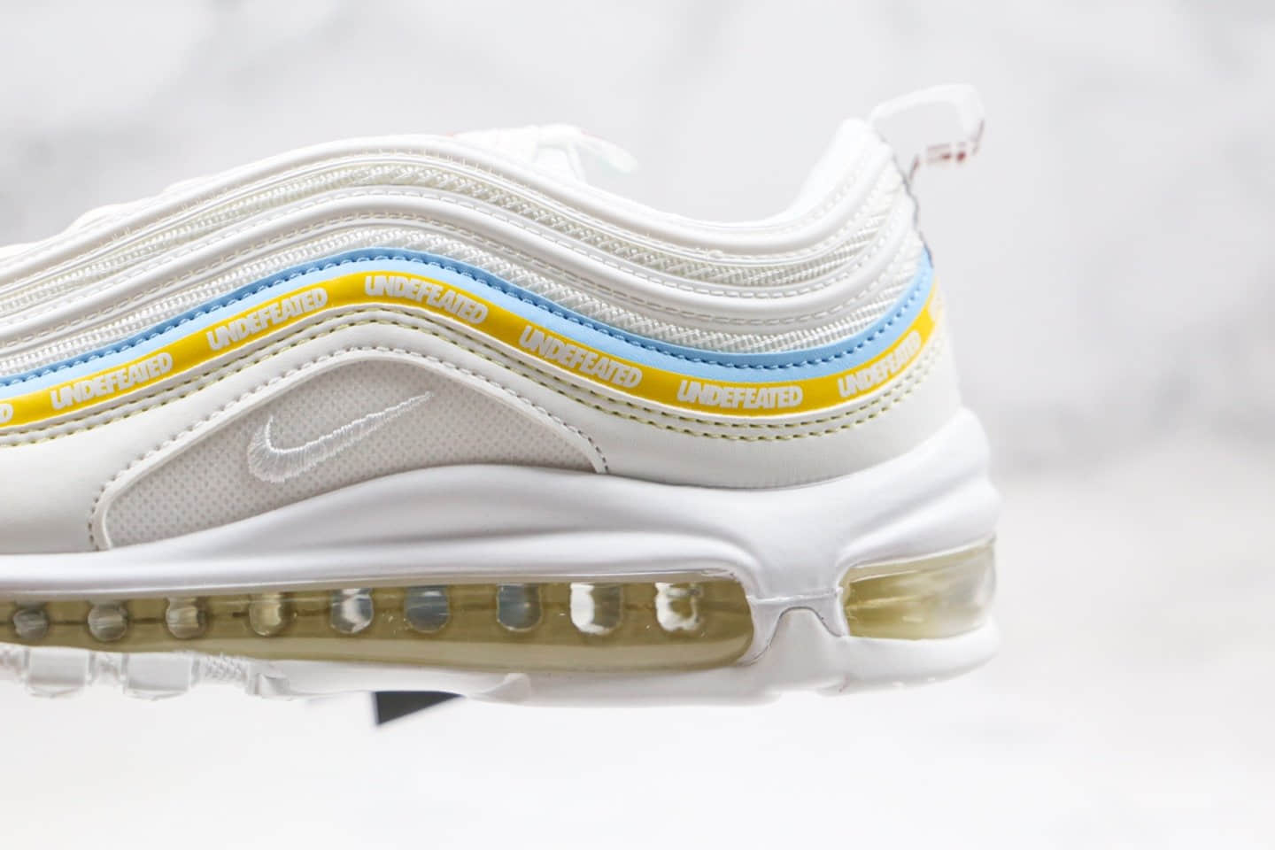 耐克Nike Air MAX 97纯原版本子弹头气垫鞋Max97白蓝黄色内置全掌真气垫原盒原标 货号:AJ1986-007