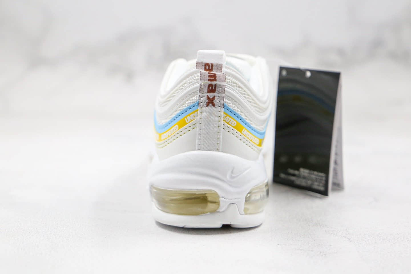 耐克Nike Air MAX 97纯原版本子弹头气垫鞋Max97白蓝黄色内置全掌真气垫原盒原标 货号:AJ1986-007