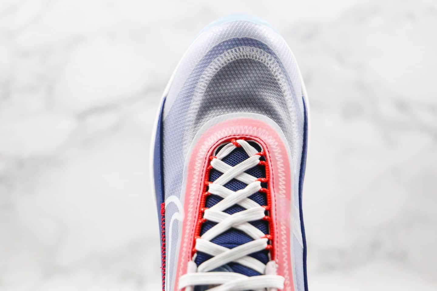 耐克Nike Max 2090纯原版本半透明网纱材质王一博代言款Max2090太空气垫鞋蓝红色内置真实气垫 货号:CT1091-101