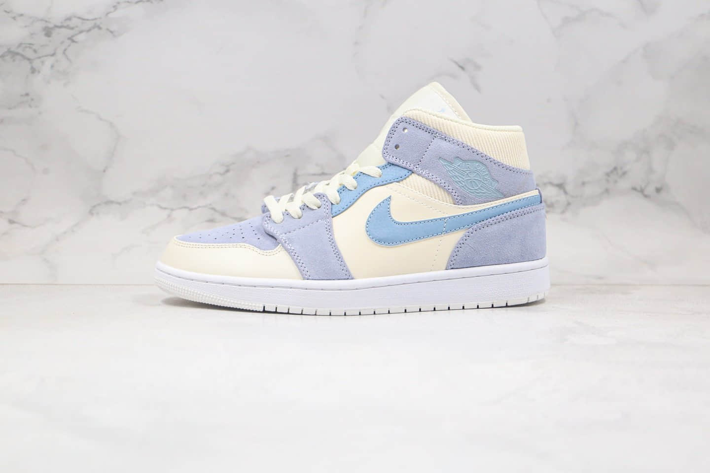乔丹Air Jordan 1 Mid纯原版本中帮AJ1小巴黎雾霾灰蓝色原档案数据开发原盒原标 (ID:46039) - 图片1