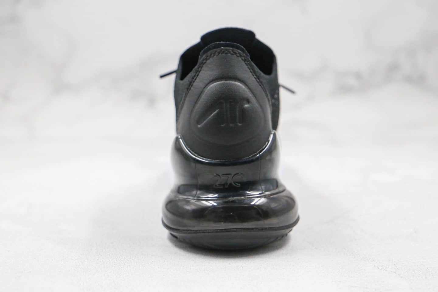 耐克Nike Air Max 270 Flyknit公司级版本半掌气垫跑鞋黑灰色区别市面通货 货号:AO1023-001