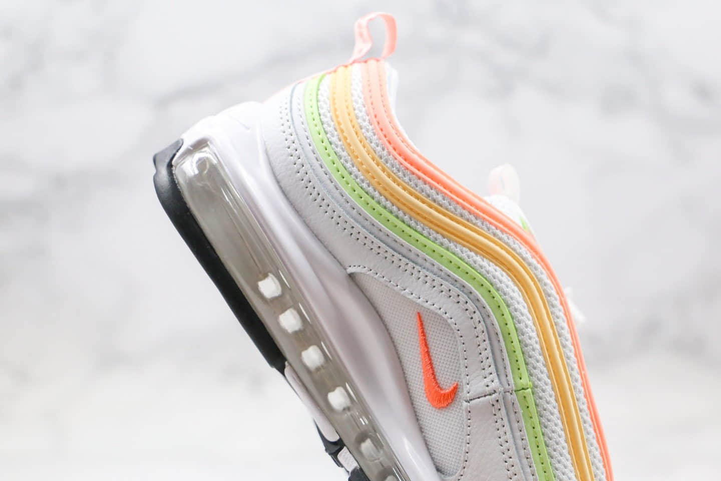 耐克Nike Air Max 97 ESS纯原版本子弹跑鞋白甜瓜橙原楦开发楦型 货号:CZ6087-100