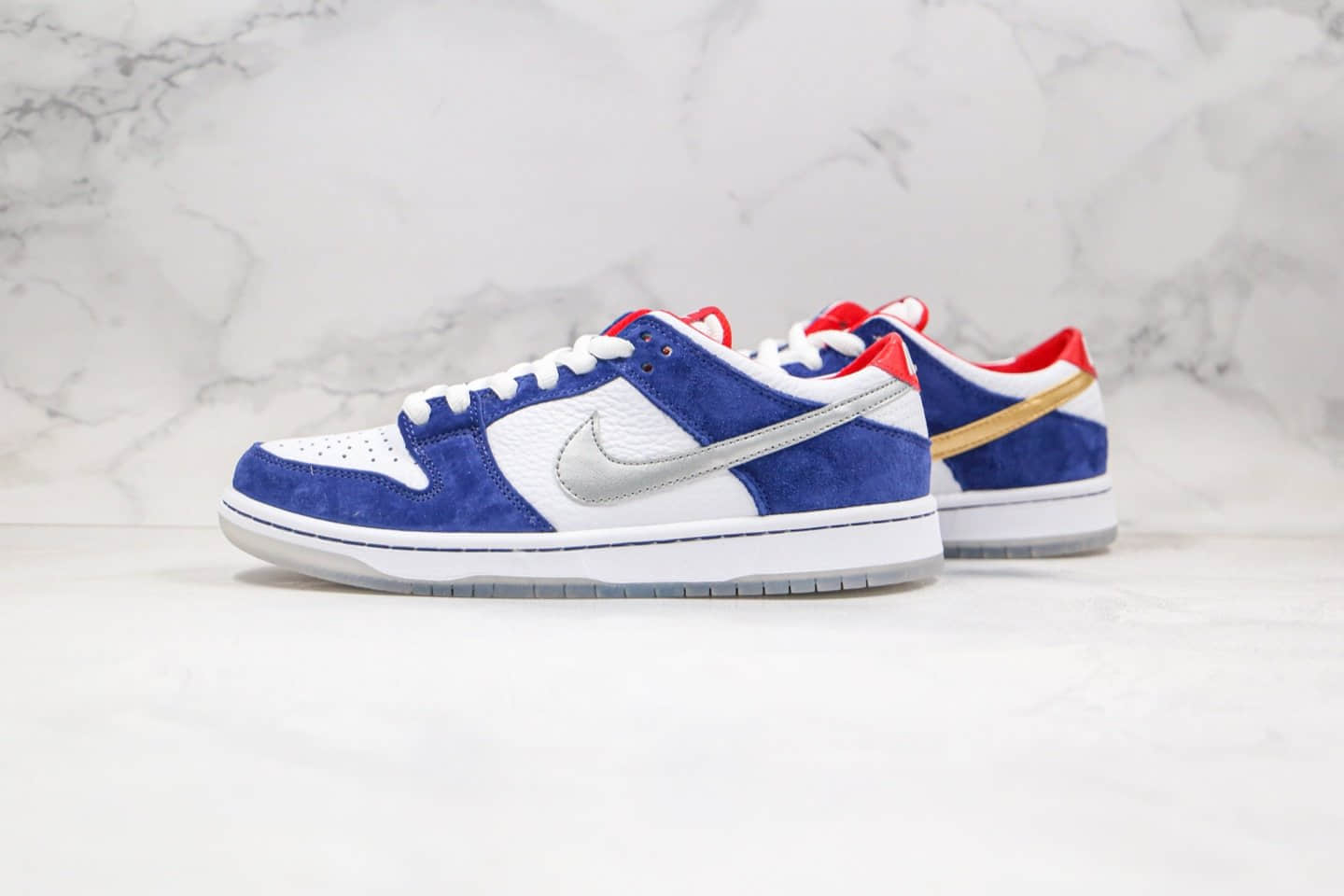 耐克Nike SB Dunk Low Pro QS IshodWair纯原版本低帮SB DUNK不对称板鞋白蓝红色鸳鸯勾内置Zoom气垫原盒原标 (ID:47150) - 图片1