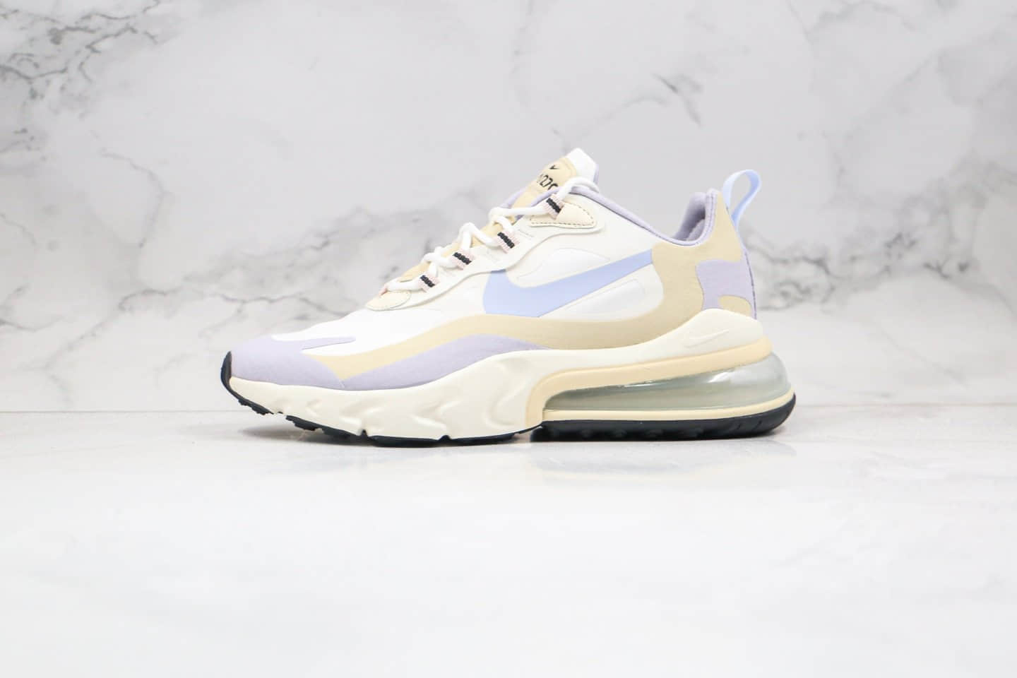耐克Nike React Air Max 270 React LA Edition纯原版本高桥盾网纱系列半掌气垫Max270糖果色米白卡其紫内置小潘气垫 (ID:47313) - 图片1