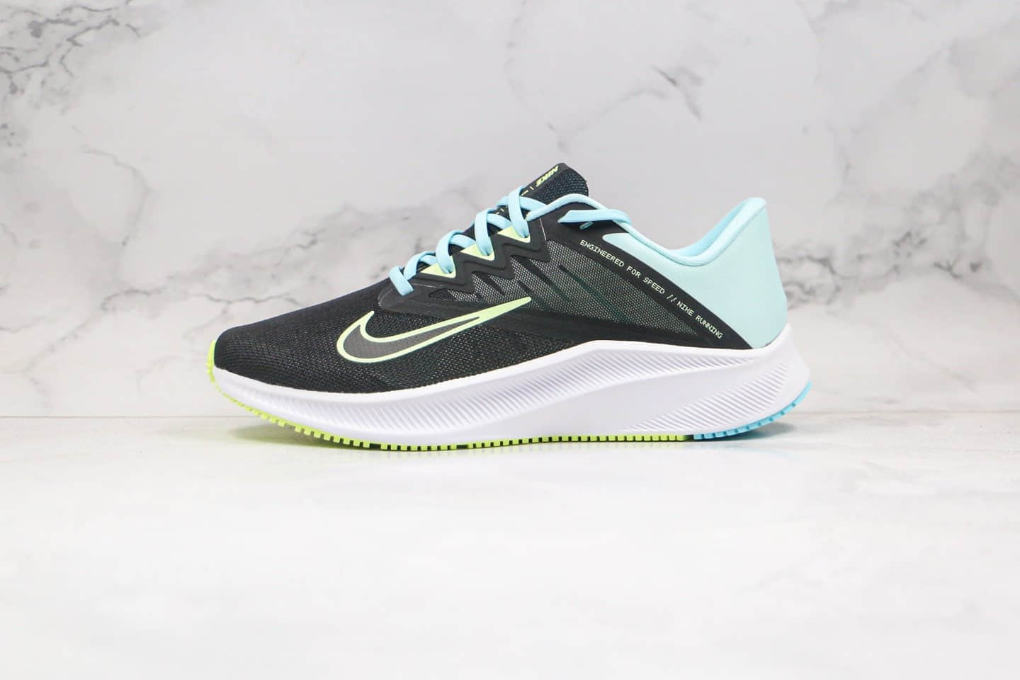 耐克Nike Quest 3纯原版本极致三代网眼慢跑鞋黑蓝绿色原楦头纸板打造原盒原标 货号:CD0230-005