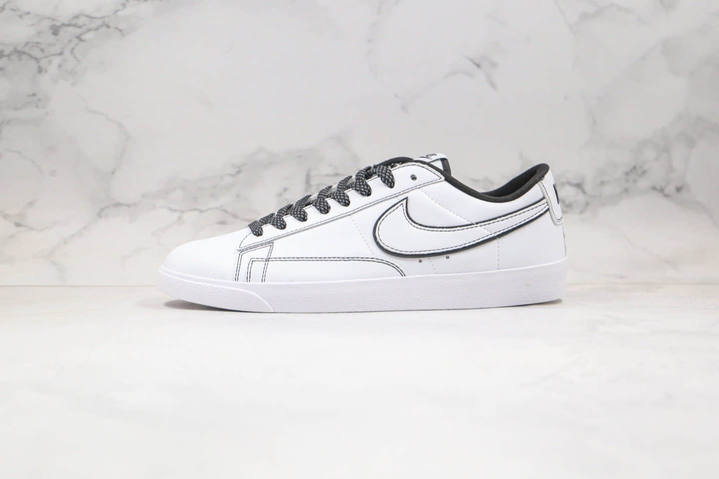 耐克Nike Blazer Low纯原版本低帮开拓者皮面3M反光白黑色原楦头纸板打造 (ID:47723) - 图片1