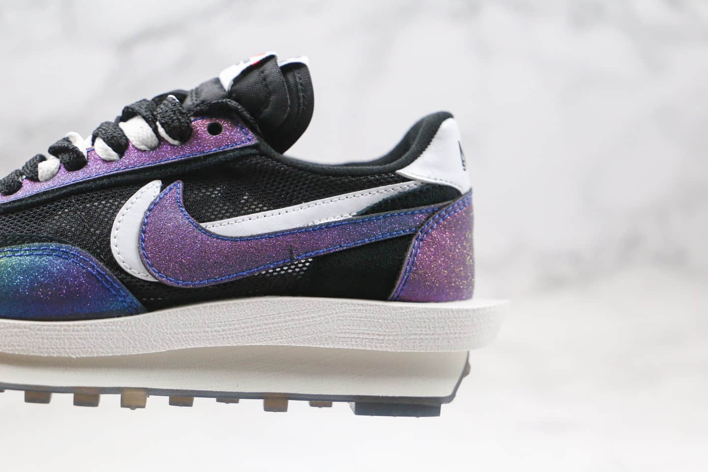 耐克Nike LDV Waffle x Sacai纯原版本联名款细闪黑彩虹华夫走秀鞋原盒原标正确鞋面颜色 货号:BV5053-002