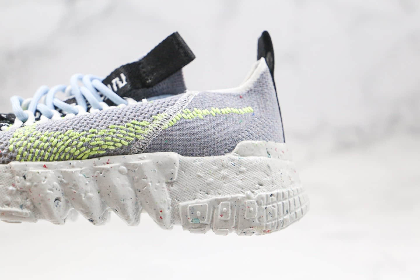 耐克Nike Space Hippie纯原版本低帮飞线环保系列灰绿色慢跑鞋原盒原标 货号:CQ3986-002