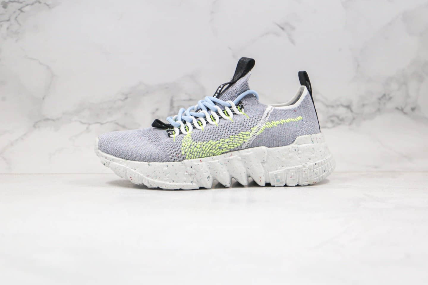 耐克Nike Space Hippie纯原版本低帮飞线环保系列灰绿色慢跑鞋原盒原标 货号:CQ3986-002