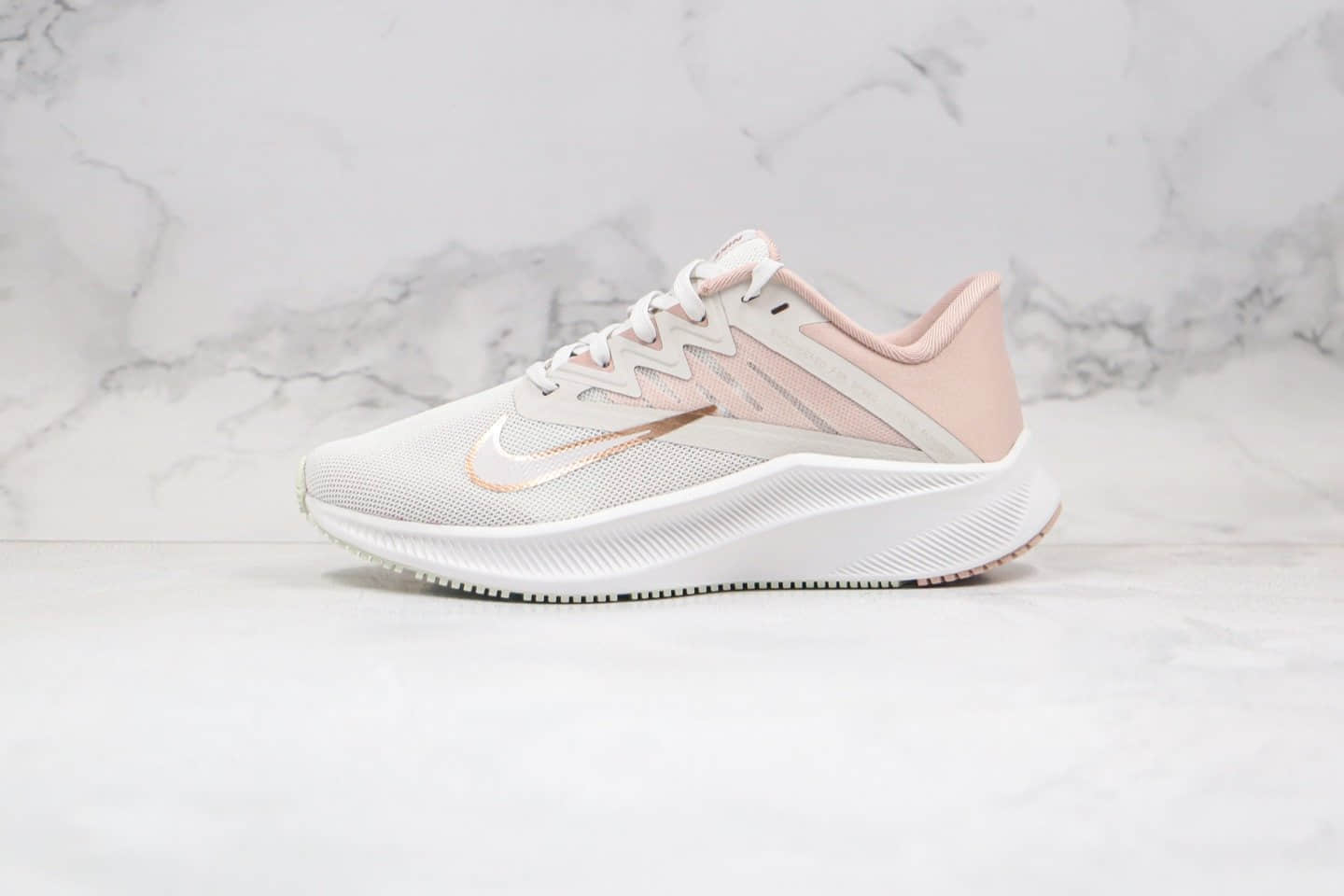耐克Nike Quest 3纯原版本极致3代慢跑鞋米白香槟金色正确鞋面卡色原盒原标 货号:CD0232-003