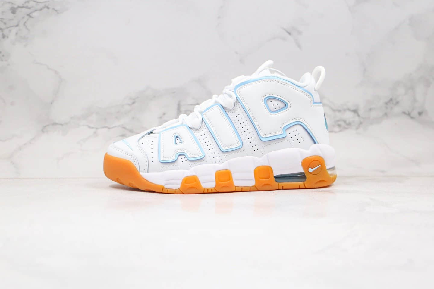 耐克Nike Air More Uptempo 96纯原版本皮蓬大R生胶白蓝色篮球鞋内置全掌气垫 (ID:48063) - 图片1