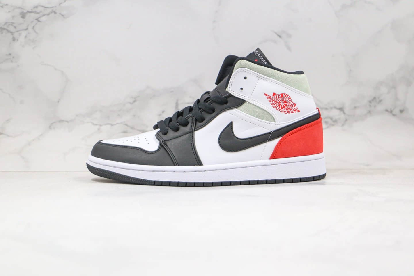 乔丹Air Jordan 1 Mid SE纯原版本中帮AJ1黑白红绿色三原色原档案数据开发正确后跟定型 (ID:48119) - 图片1