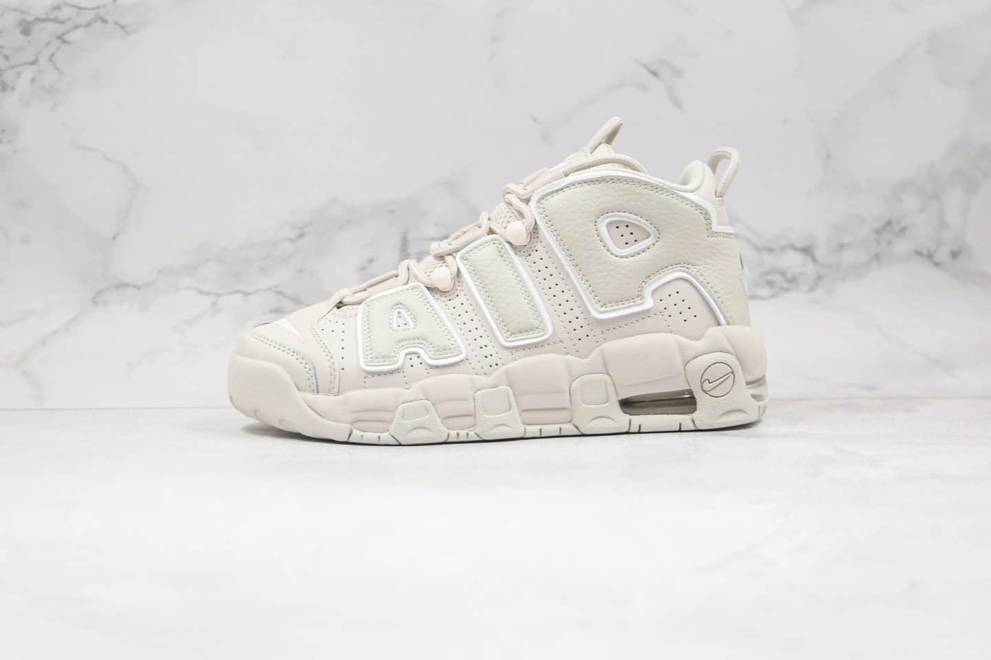 耐克Nike Wmns Air More Uptempo Light Bone纯原版本皮蓬大R米灰色气垫篮球鞋原盒原标 (ID:48191) - 图片1