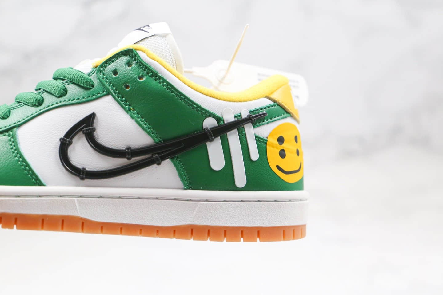 耐克NIKE SB DUNK纯原版本低帮DUNK笑脸涂鸦黄绿色板鞋内置Zoom气垫原盒原标 货号:CU1727-011