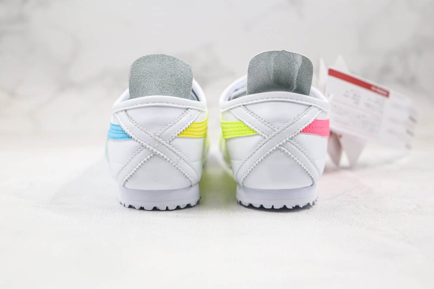 亚瑟士Asics Tiger Mexico 66鬼冢虎皮面休闲鞋四色鸳鸯黄蓝粉绿色原盒配件齐全 货号:B808K-0818