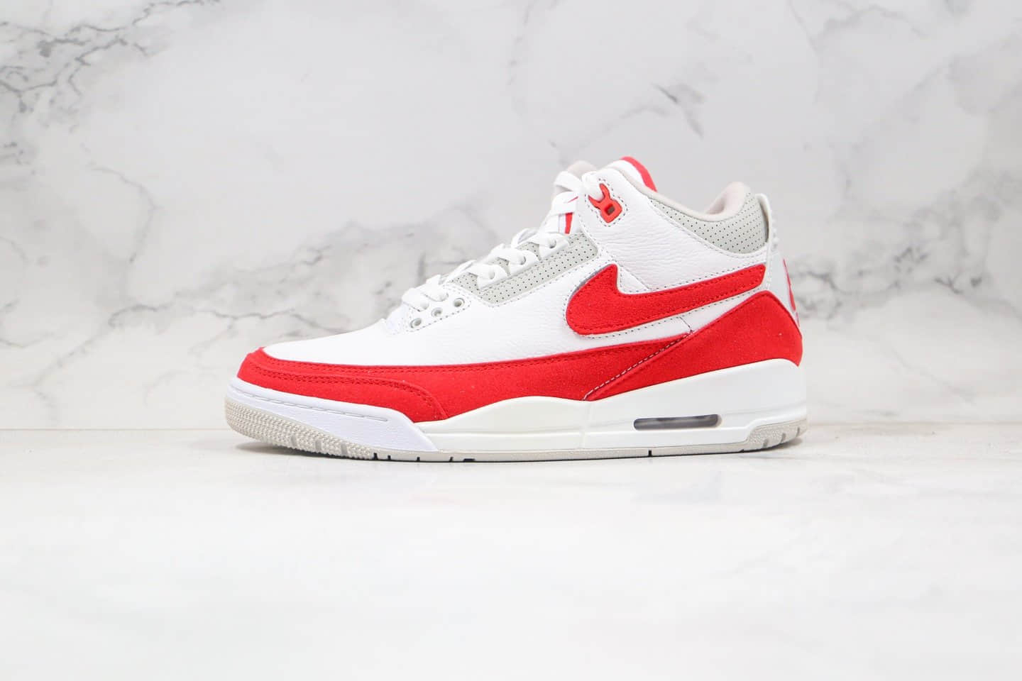 乔丹Air jordan 3 Tanker纯原版本白红色换钩AJ3篮球鞋内置气垫原盒原标 (ID:48346) - 图片1