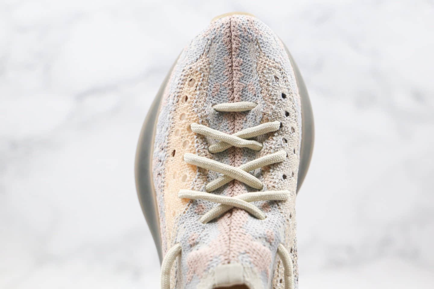 阿迪达斯Adidas Yeezy Boost 380 Blue Oat Reflective纯原版本椰子380爆米花跑鞋淡粉色浅蓝色拼接原厂巴斯夫大底 货号:FZ1269