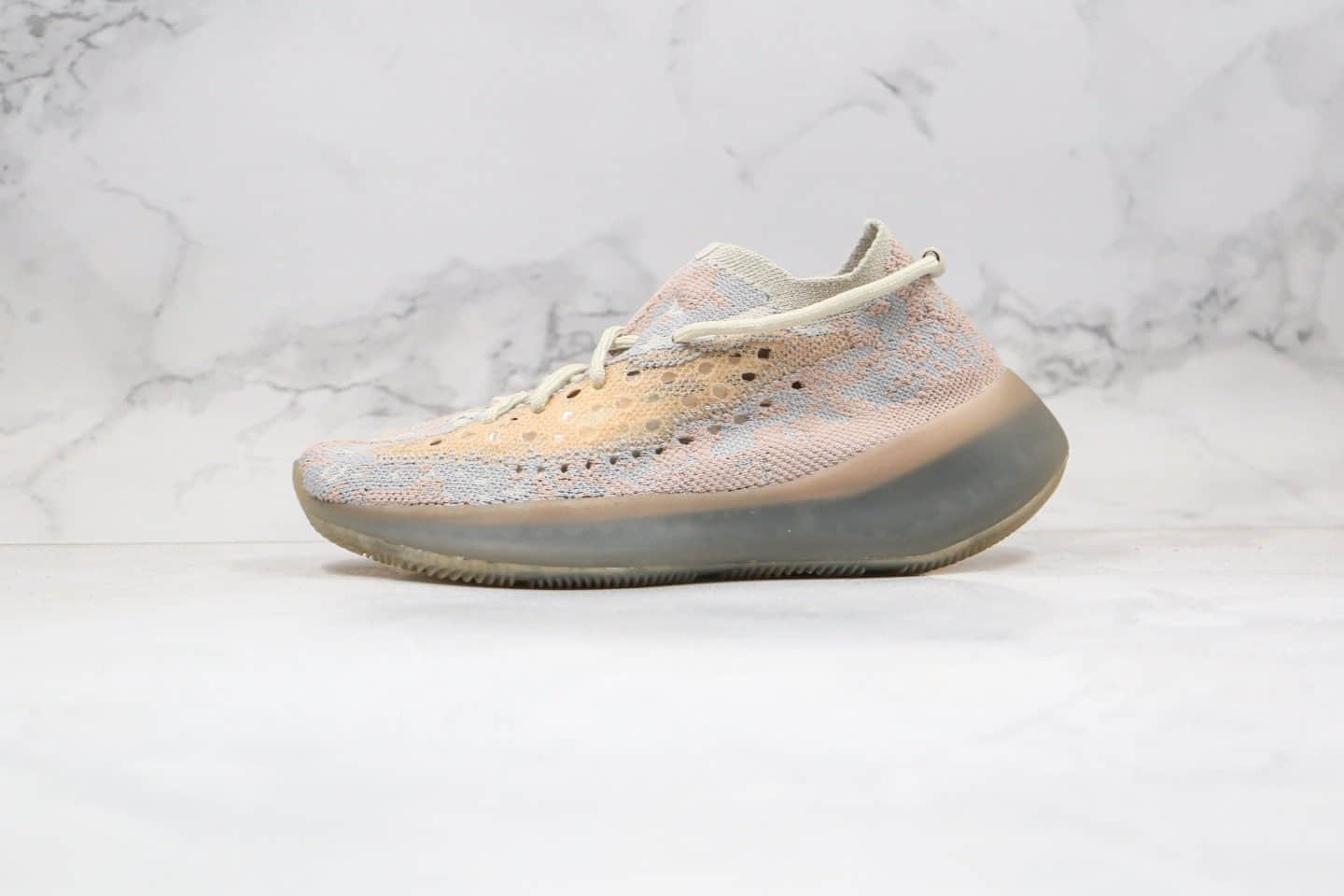 阿迪达斯Adidas Yeezy Boost 380 Blue Oat Reflective纯原版本椰子380爆米花跑鞋淡粉色浅蓝色拼接原厂巴斯夫大底 货号:FZ1269
