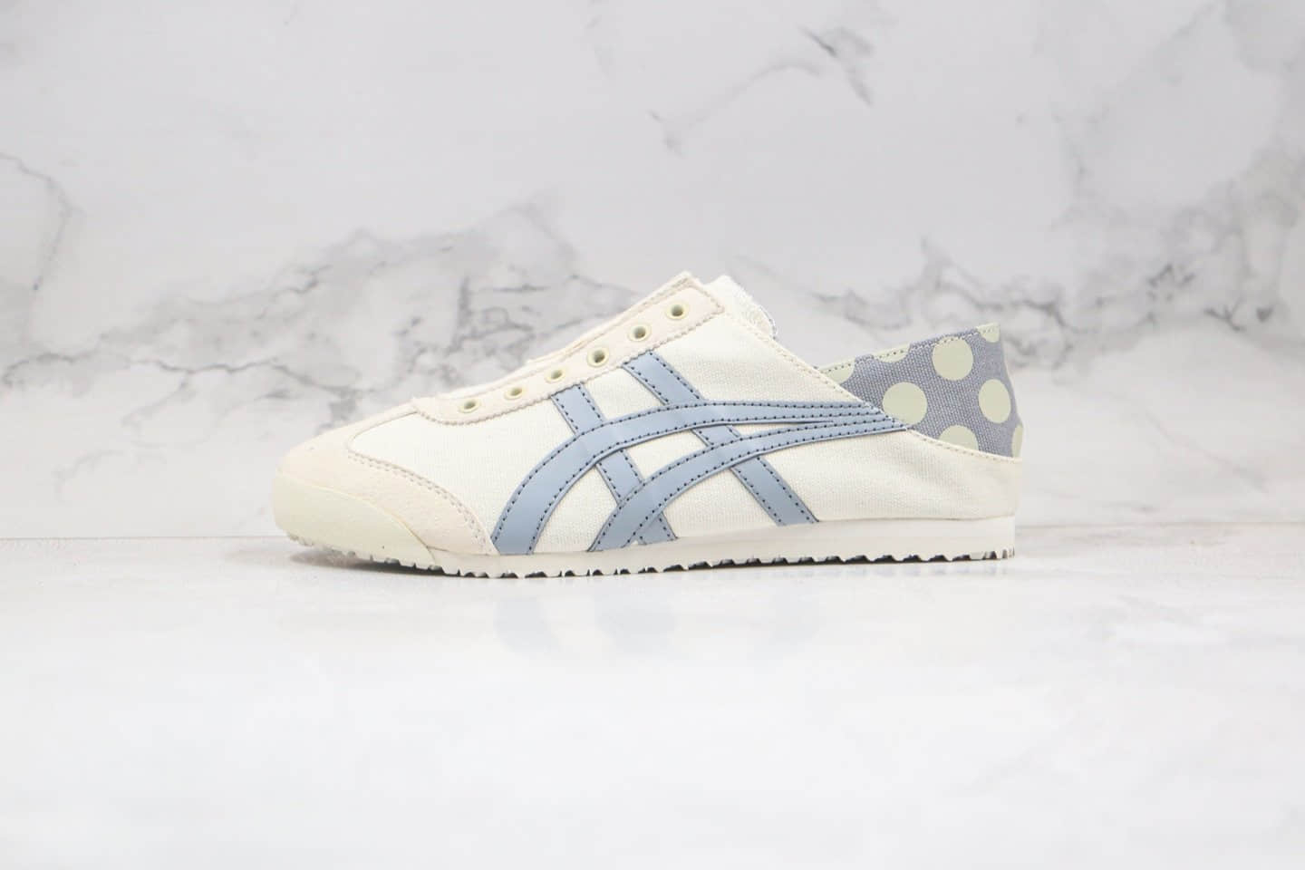 亚瑟士Asics Onitsuka tiger公司级版本鬼冢虎无鞋带一脚蹬灰蓝色原盒原标区别市面通货版本 货号:1183B404-200