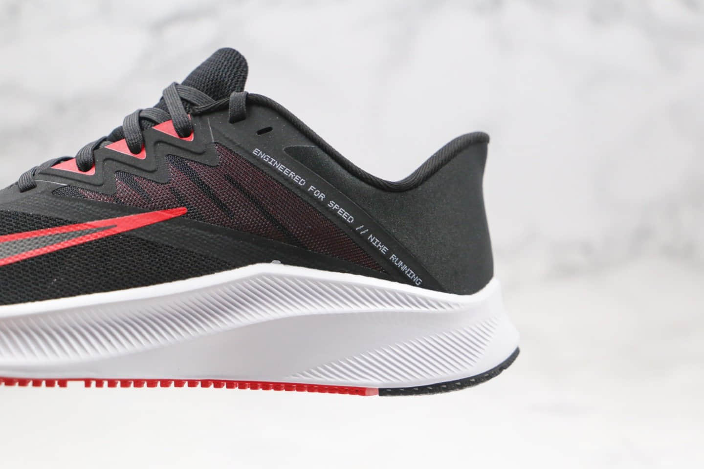 耐克Nike Quest 3纯原版本极速三代黑红色慢跑鞋原楦头纸板打造 货号:CD0230-004