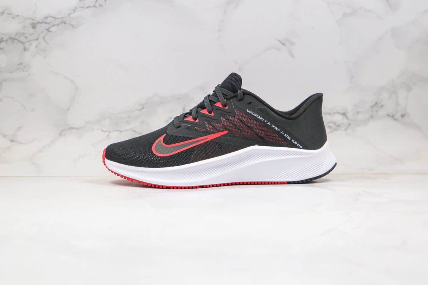 耐克Nike Quest 3纯原版本极速三代黑红色慢跑鞋原楦头纸板打造 货号:CD0230-004