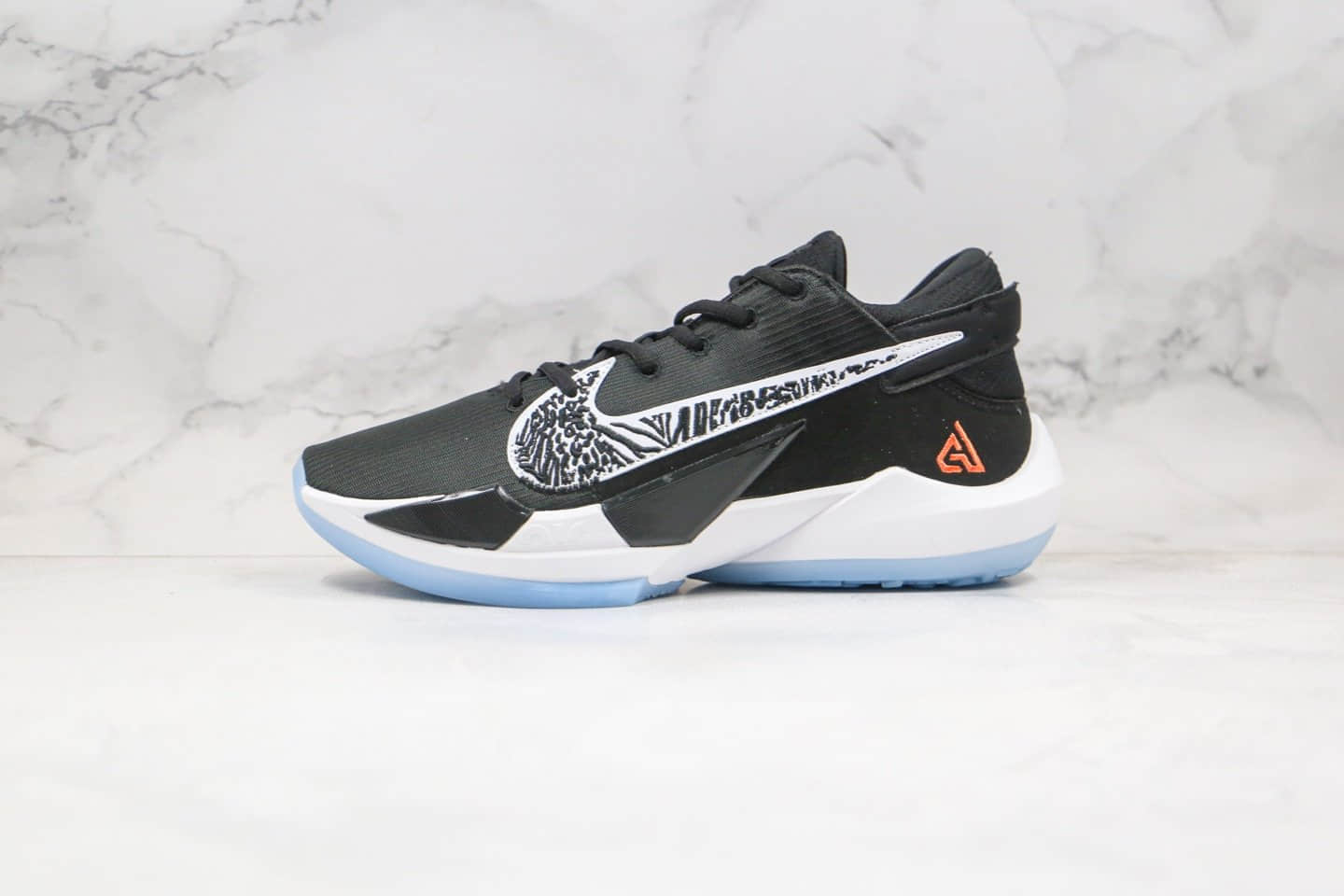 耐克Nike Zoom Freak 2纯原版本字母哥二代黑白色篮球鞋内置气垫支持实战 (ID:49101) - 图片1