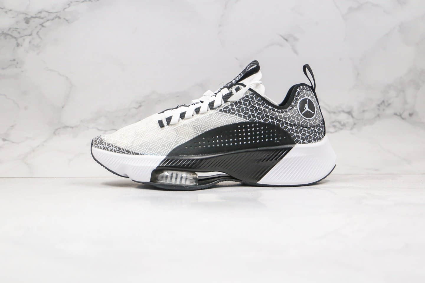 乔丹Jordan Air zoom renegade纯原版本马拉松气垫蝉翼跑鞋白黑色内置气垫支持长跑 (ID:49301) - 图片1