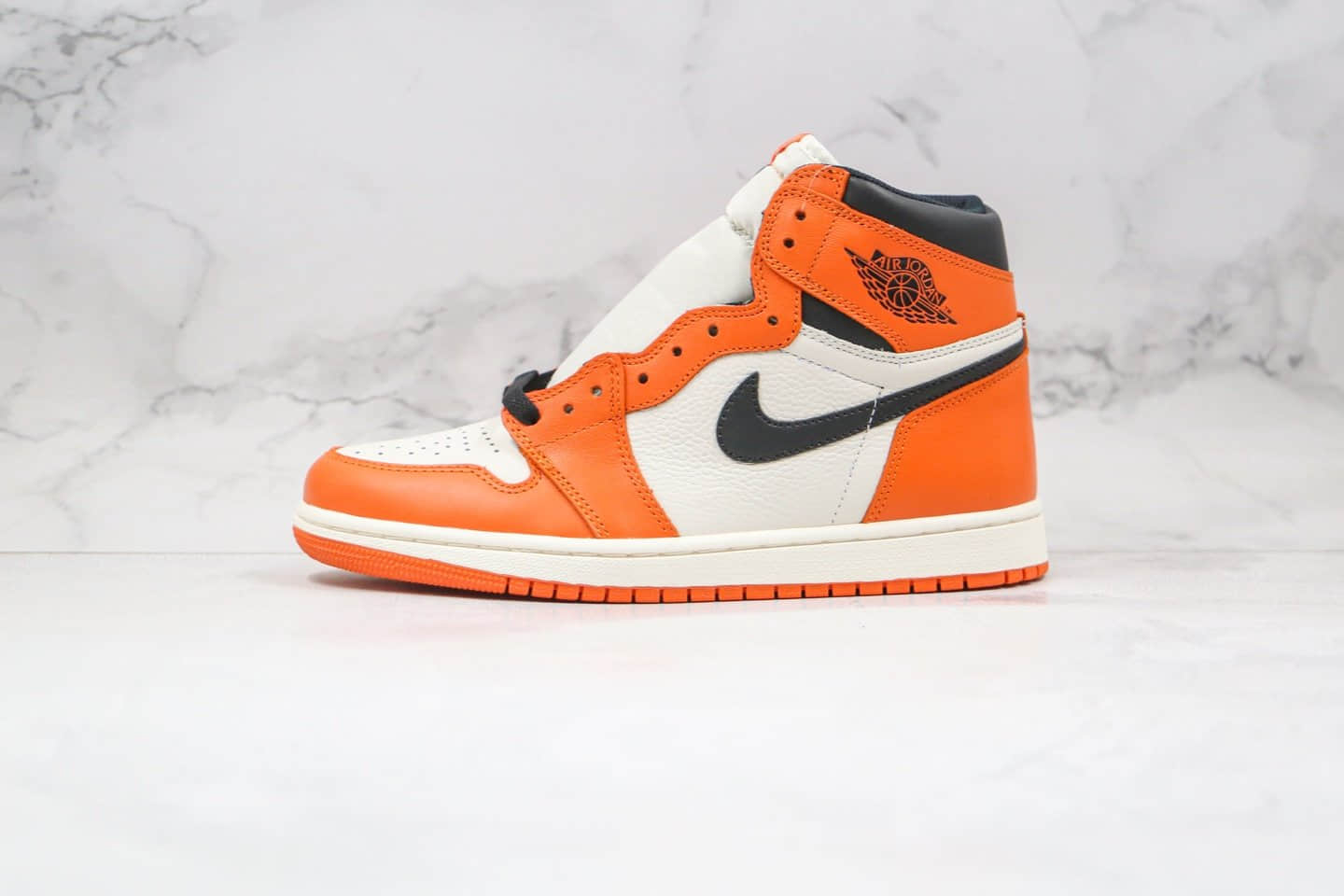乔丹Air Jordan 1 Pine Green纯原版本高帮AJ1白橙扣碎篮球鞋原厂正确后跟定型 (ID:49503) - 图片1