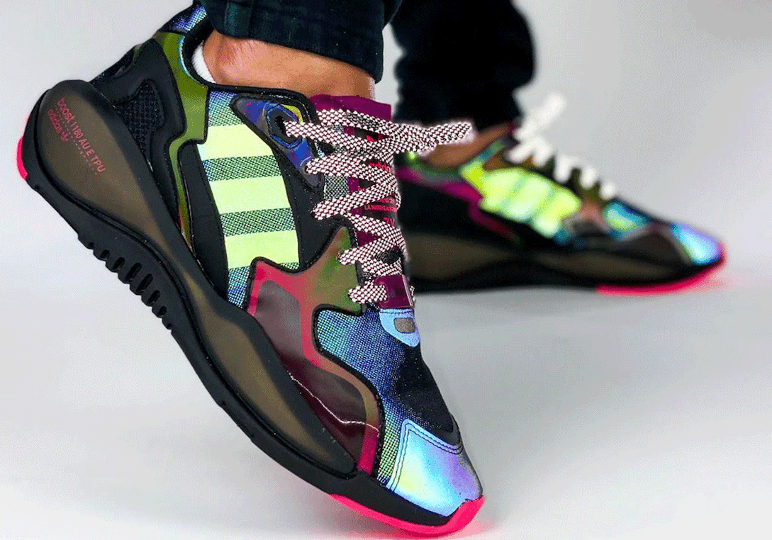 炫彩3M反光鞋面!atmos x adidas ZX 1180 Boost联名首度曝光! 货号:FY9811