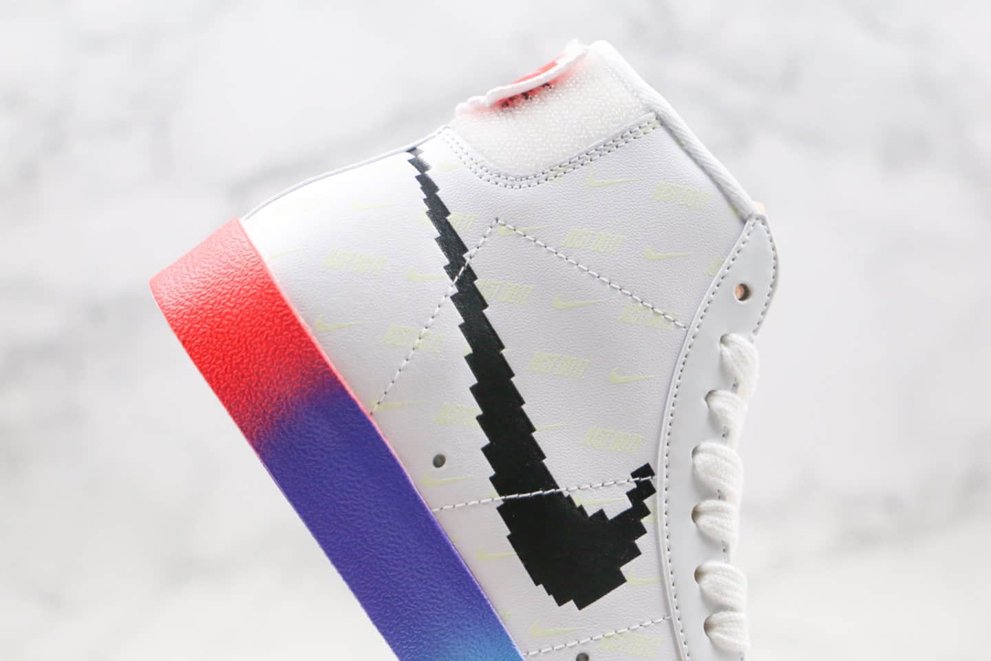 耐克Nike Blazer Mid ’77 Vintage Have A Good Game纯原版本中帮开拓者OW联名款电玩系列数码钩炫彩渐变白彩虹色板鞋原鞋开模一比一打造 货号:DC3280-101