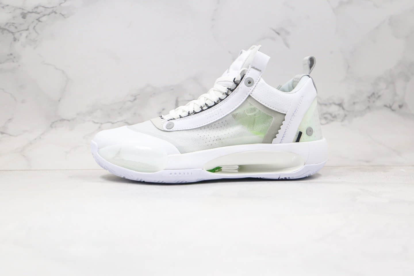 乔丹Air Jordan XXXIV Low纯原版本白绿色AJ34轻量化篮球鞋内置Zoom气垫支持实战 (ID:50708) - 图片1