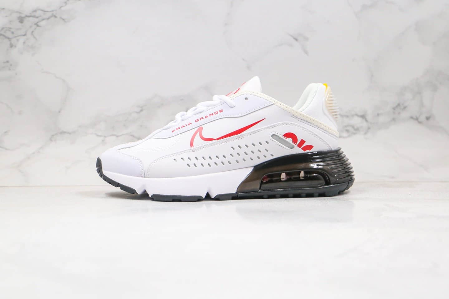 耐克Neymar x Nike Air Max 2090纯原版本内马尔联名皮面缓震气垫跑鞋白红色原楦开发 (ID:50817) - 图片1