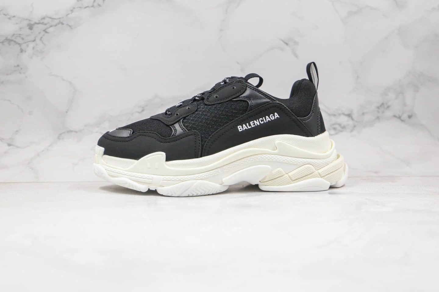 巴黎世家Balenciaga Triple S纯原版本黑白色原底原材 (ID:50835) - 图片1