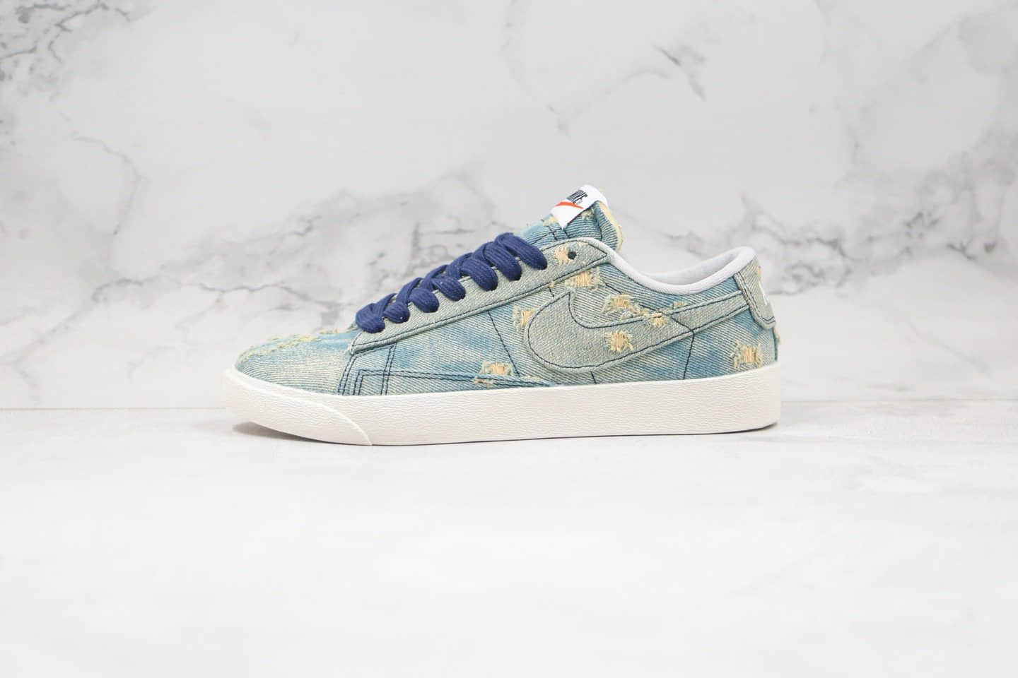 耐克Nike Blazer Mid x Levi’s Strauss李维斯联名款纯原版本低帮开拓者破洞牛仔丹宁原鞋开模一比一打造 (ID:51164) - 图片1