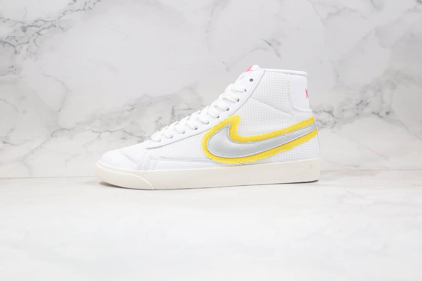 耐克Nike Blazer Mid ‘1977 Vintage WE纯原版本中帮开拓者白灰黄色板鞋原盒原标 (ID:51173) - 图片1