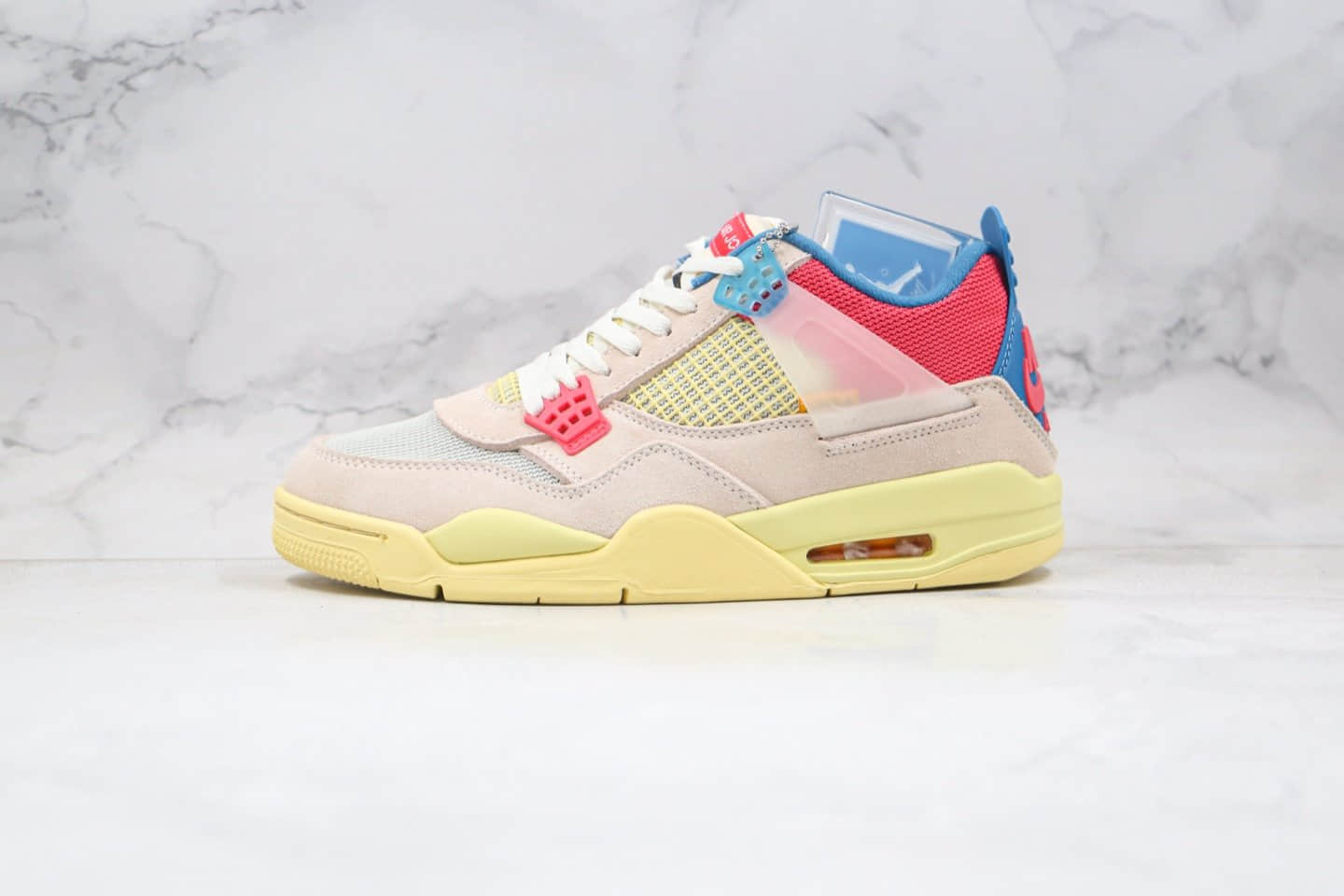 乔丹Air Jordan 4 Retro x Union洛杉矶联名款纯原版本AJ4米白红蓝色原盒原标原档案数据开发 货号:DC9533-800