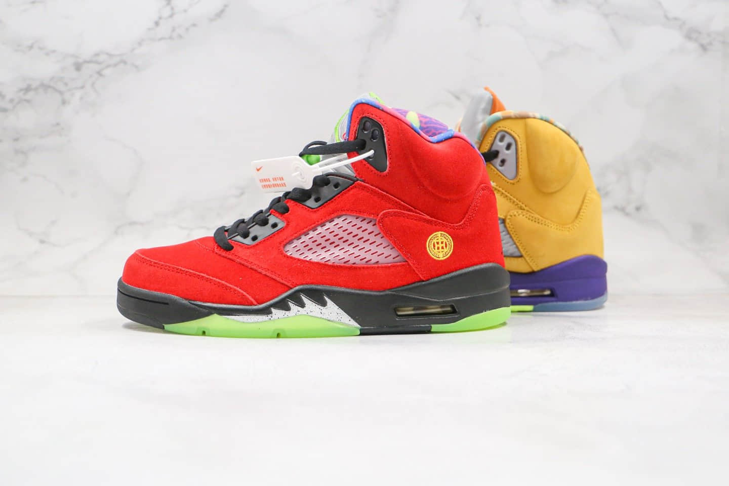 乔丹Air Jordan 5 What The纯原版本鸳鸯红黄色AJ5篮球鞋内置气垫原档案数据开发 (ID:51208) - 图片1