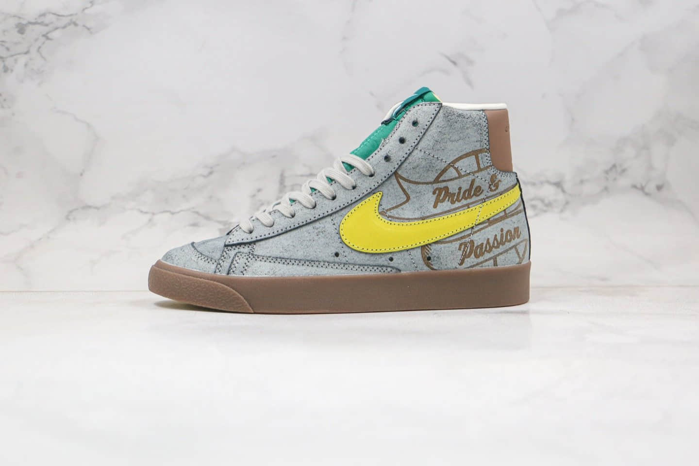 耐克Nike Blazer Mid VNTG 77纯原版本中帮开拓者灰黄色涂鸦板鞋原鞋开模一比一打造 (ID:51427) - 图片1