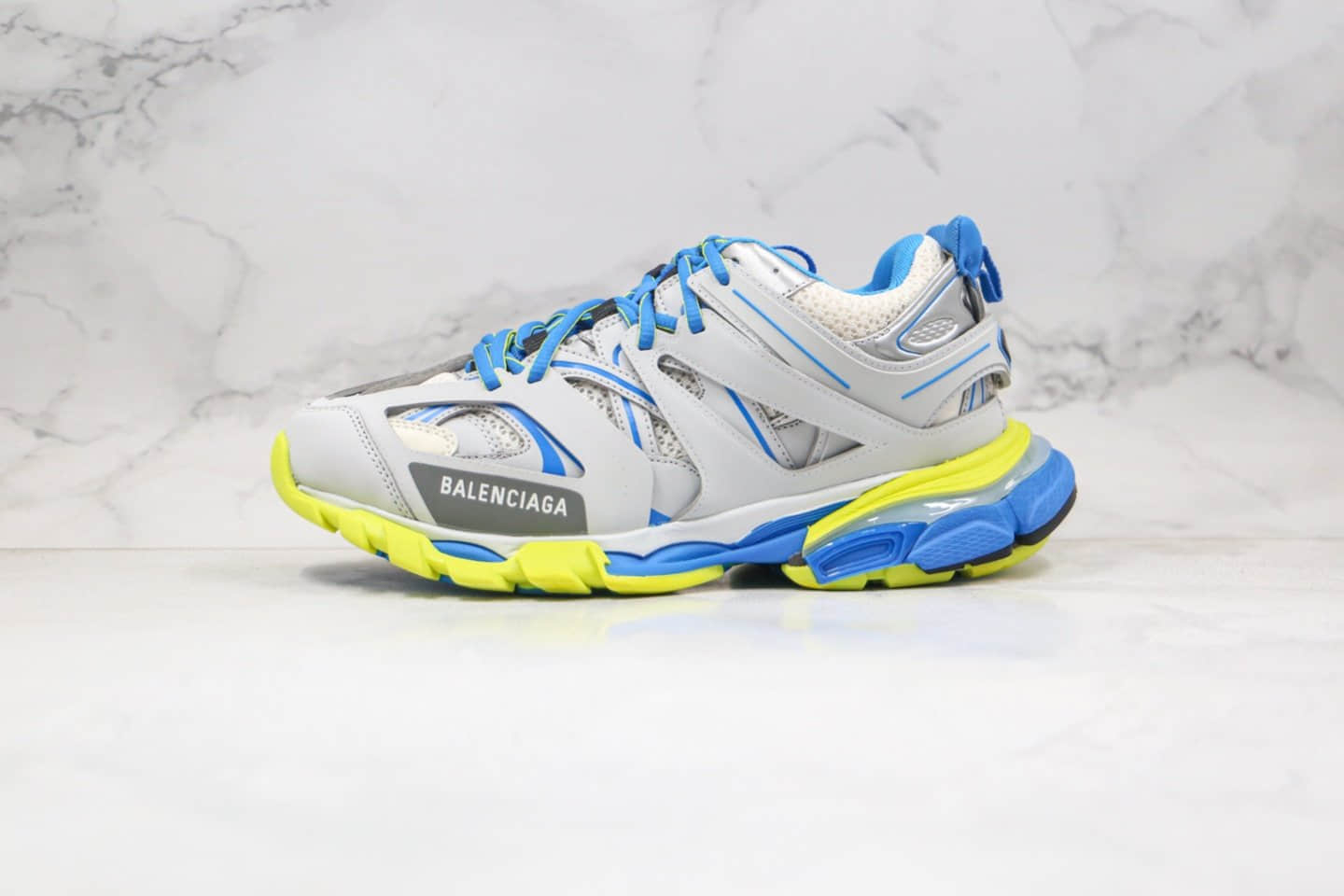 巴黎世家Balenciaga Sneaker Tess s.Gomma MAILLE WHITE ORANGE纯原版本复古老爹鞋三代灰蓝绿色原盒配件齐全 (ID:51658) - 图片1