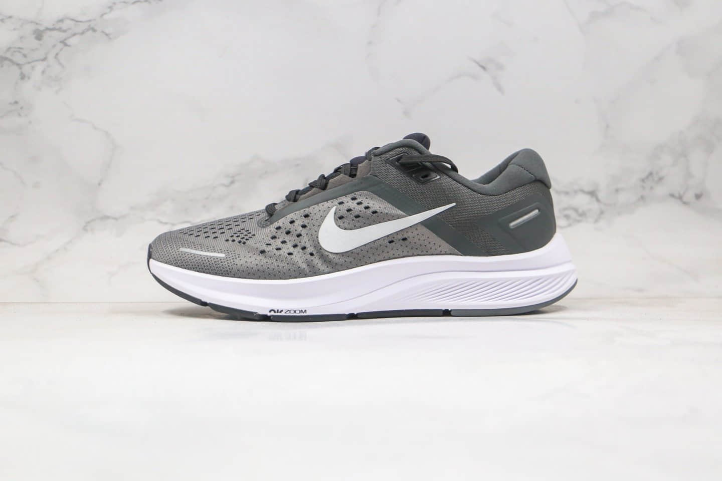 耐克Nike Zoom Structure 23纯原版本登月23代网面透气慢跑鞋灰色原鞋开模一比一打造 (ID:51683) - 图片1