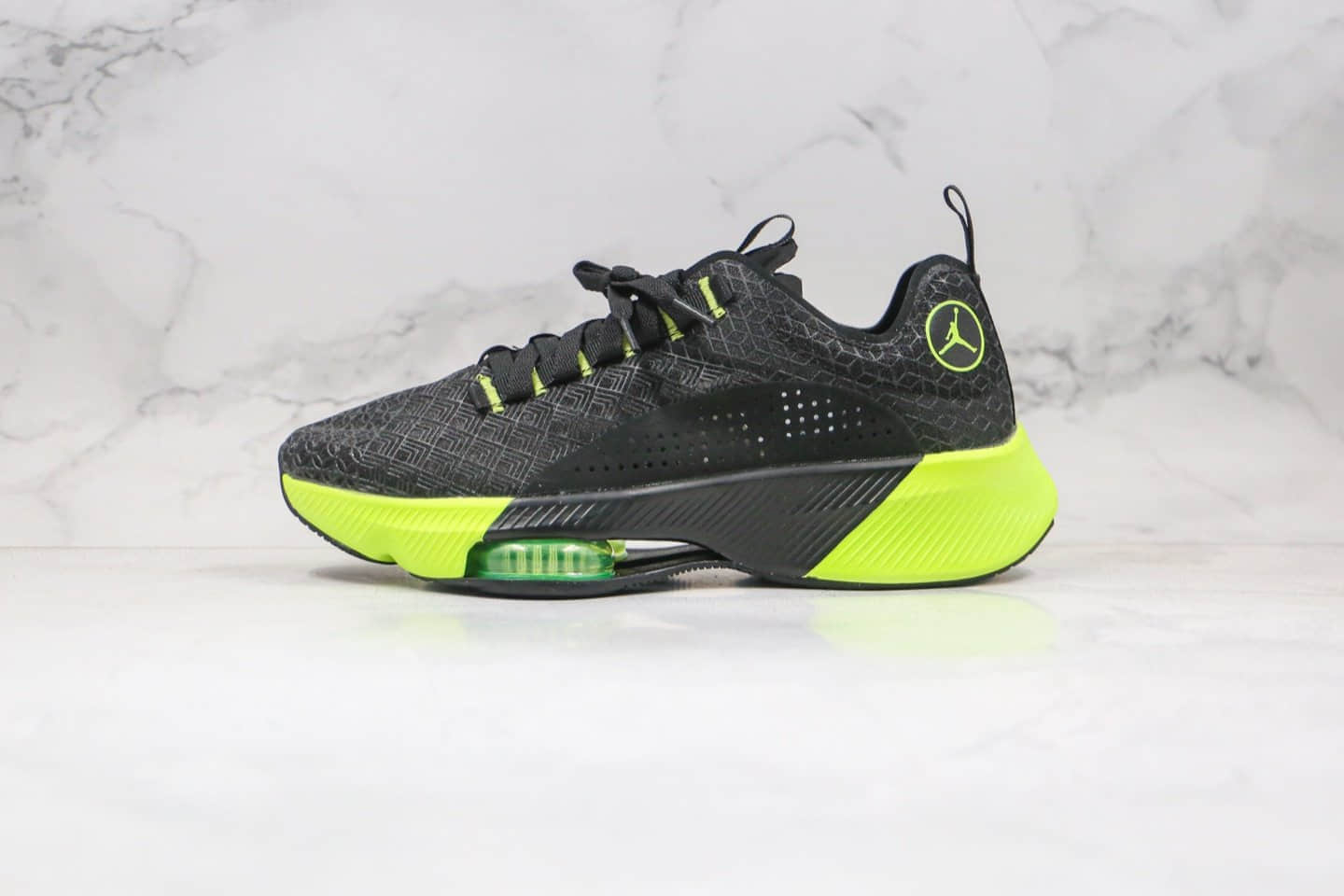 乔丹Jordan Air zoom renegade公司级版本休闲缓震蝉翼跑鞋黑绿色原纸板开发 (ID:51843) - 图片1