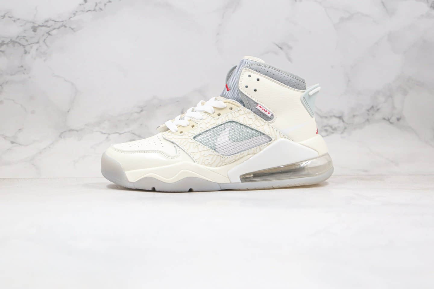 乔丹SNS x Air Jordan Proto-Max 720公司级版本联名气垫跑鞋米白灰色爆裂纹区别市面假气垫 (ID:52374) - 图片1
